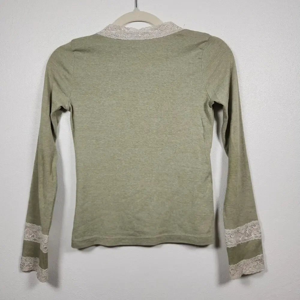 Vintage y2k Youth Girls Mary Kate Ashley Lace Long Sleeve Shirt 10/12